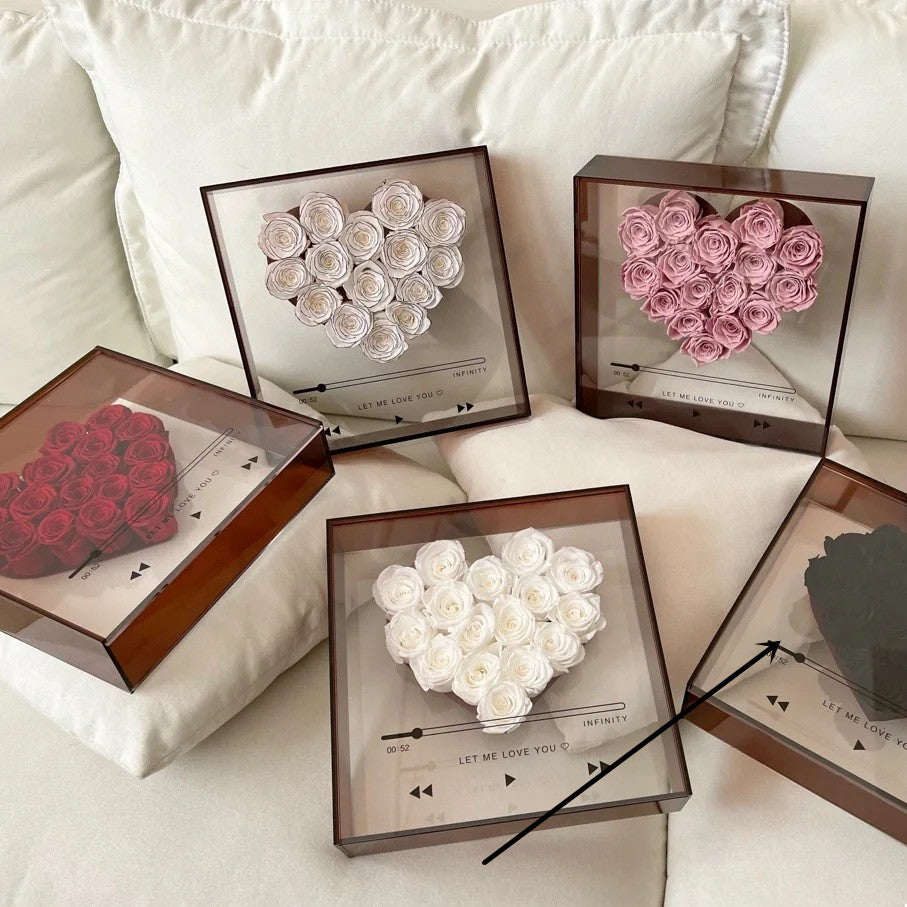 Flag Village Transparent Acrylic Flower Box Eternal Flower Love CD Valentine's Day Gift