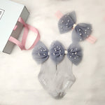 Flag Village Children's Princess Pearl Lace Hair Tie Socks Gift Box Full Moon One Year Old Newborn Hand Gift Set