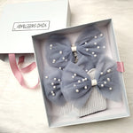 Flag Village Children's Princess Pearl Lace Hair Tie Socks Gift Box Full Moon One Year Old Newborn Hand Gift Set