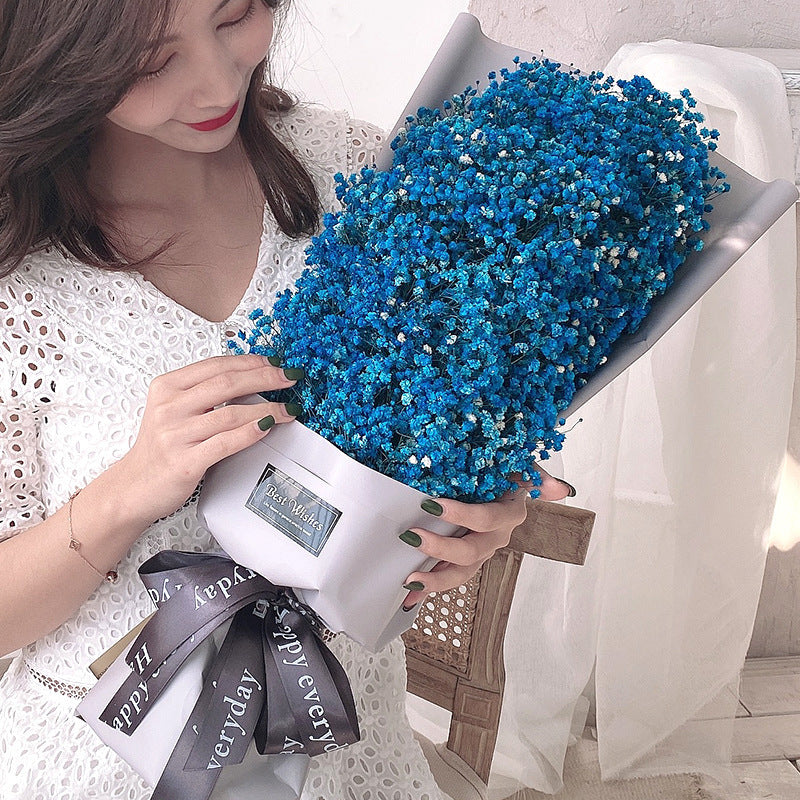 Flag Village Valentine's Day Mother's Day Gift Gypsophila Flower Bouquet Big Gift Box Birthday Gift Eternal Flower