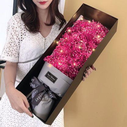 Flag Village Valentine's Day Mother's Day Gift Gypsophila Flower Bouquet Big Gift Box Birthday Gift Eternal Flower
