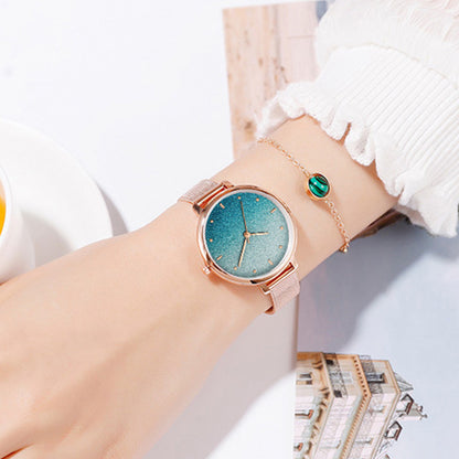 Flag Village Women Bracelet And Wrist Watch Girl Exquisite Gift Box Set