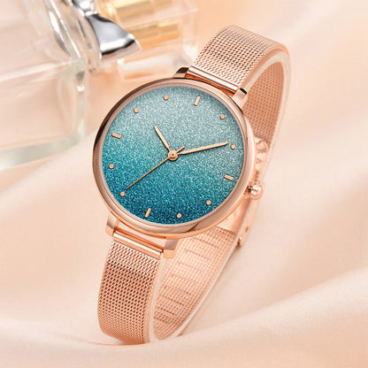 Flag Village Women Bracelet And Wrist Watch Girl Exquisite Gift Box Set