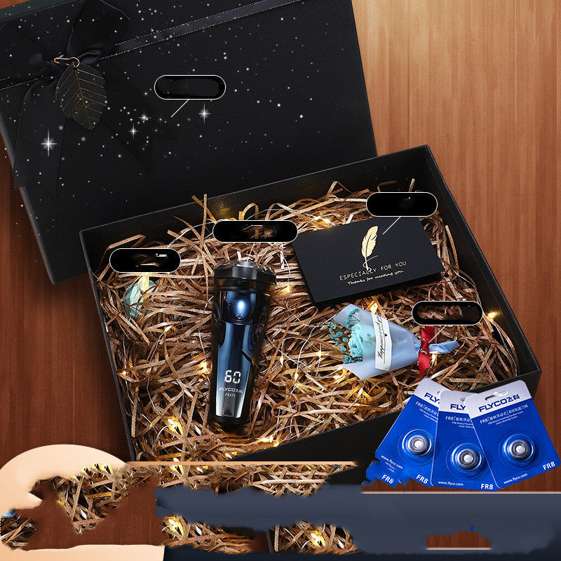 Flag Village Genuine Feike Electric Shaver Shaving Knife Gift Box Packing Birthday Gift Practical For Boyfriend Dad