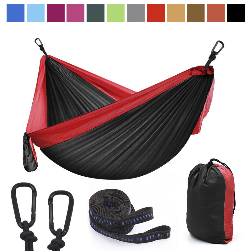Flag Village Outdoor Color Matching Nylon Parachute Cloth Single 270x140 Camping Hammock Outdoor Swing