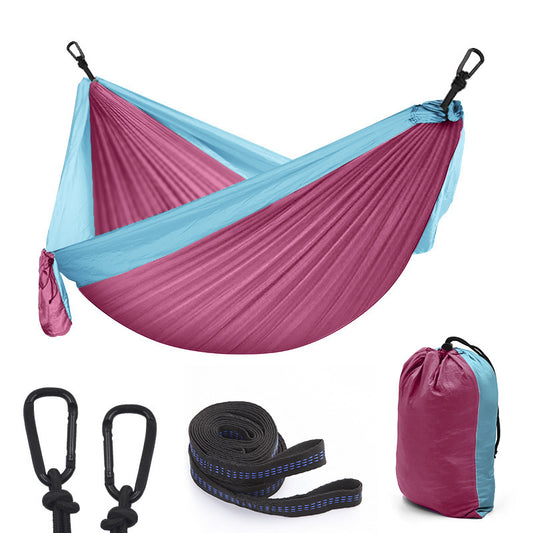 Flag Village Outdoor Color Matching Nylon Parachute Cloth Single 270x140 Camping Hammock Outdoor Swing