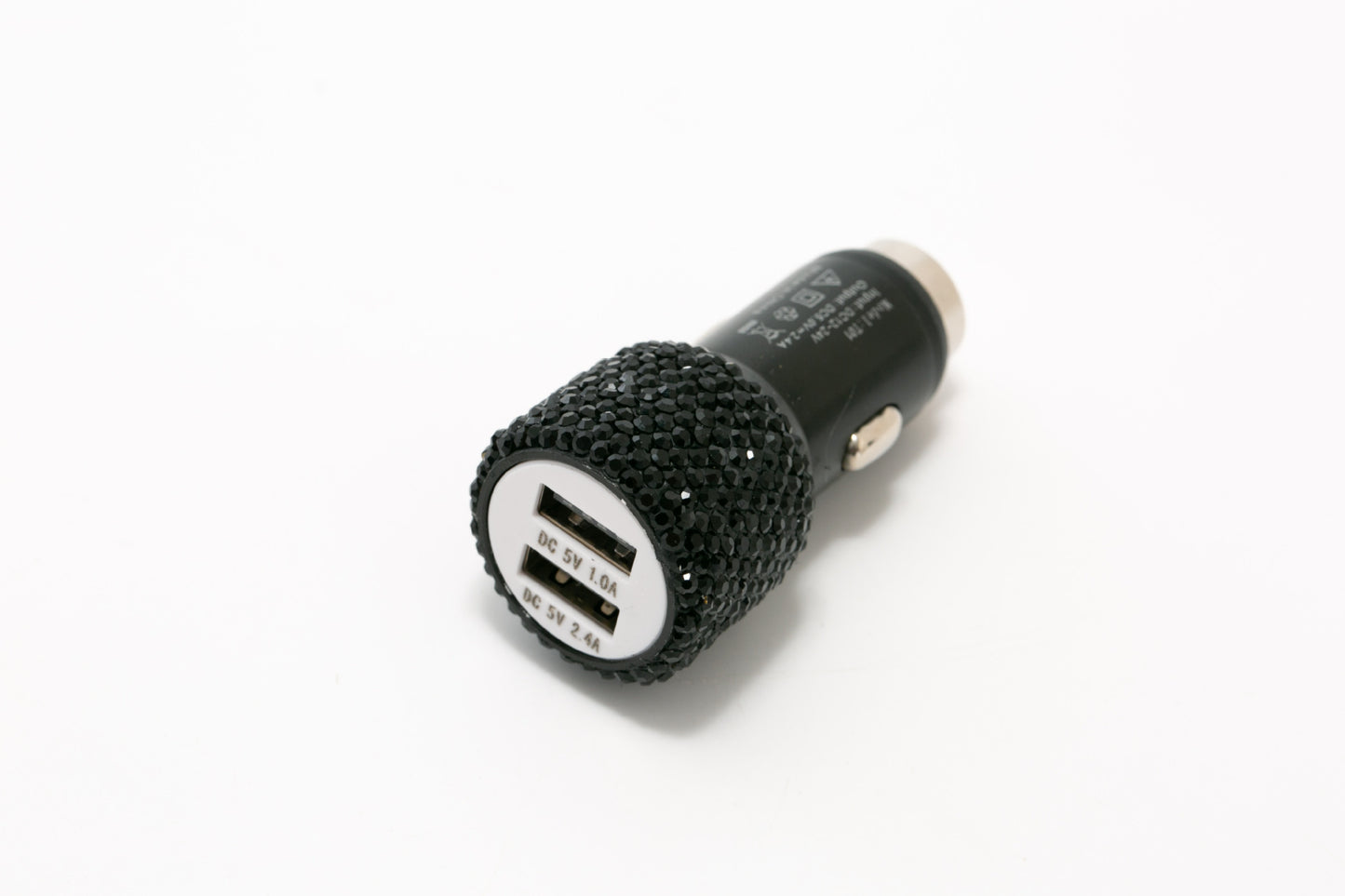 Flag Village Auto Tools 2.4A Dual Port Car Mobile Phone Charger With One For Two Diamond-Inlaid Dual Usb Car Charger Travel Car Charging Head