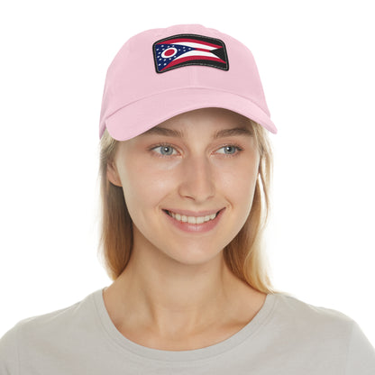 Flag Village USA Ohio State Flag Hat Cap with Leather Patch