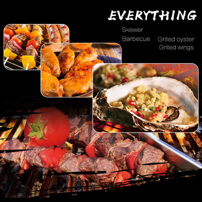 Flag Village BBQ Grill Folding Stainless Steel Portable Small Barbecue Grill Tool BBQ Outdoor Camping Charcoal Furnace BBQ Grills Accessories