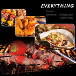 Flag Village BBQ Grill Folding Stainless Steel Portable Small Barbecue Grill Tool BBQ Outdoor Camping Charcoal Furnace BBQ Grills Accessories