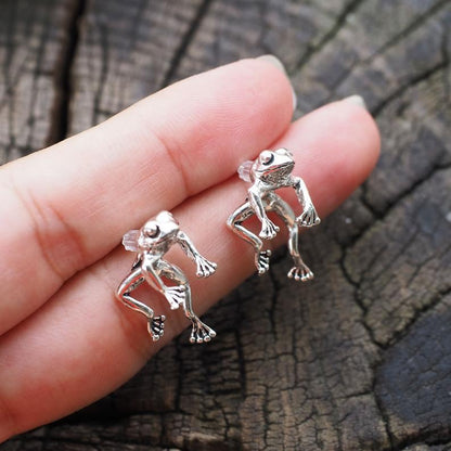 Flag Village Cute Frog Earrings Funny Animal Earrings For Women Girls Stud Earrings Jewelry Gifts