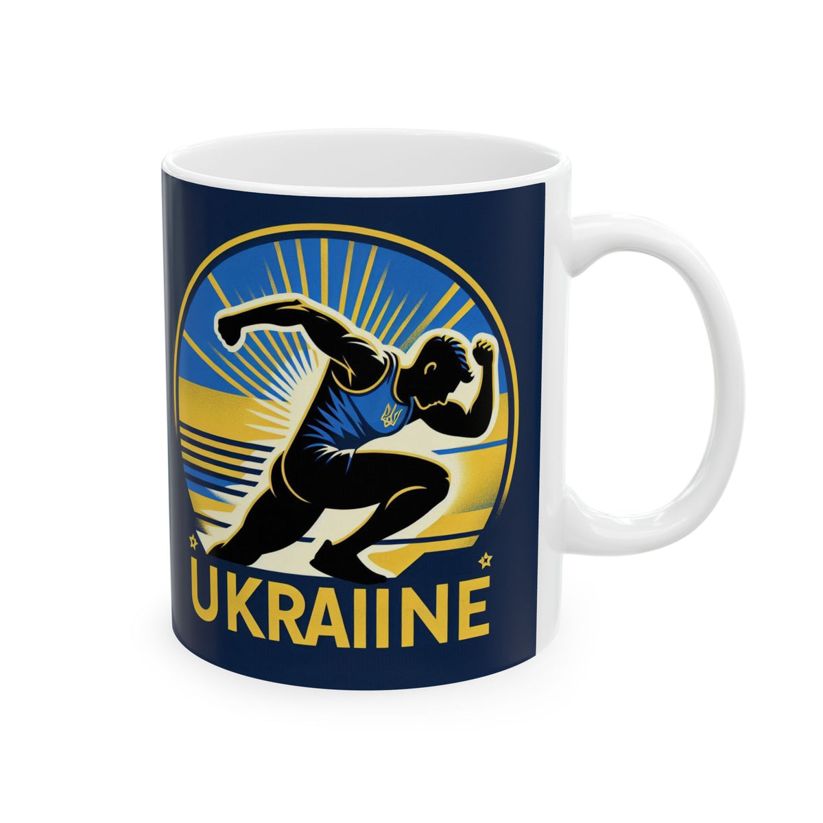 Flag Village Ukraine Sporting Flag Ceramic Coffee Mug 11oz UKR0007