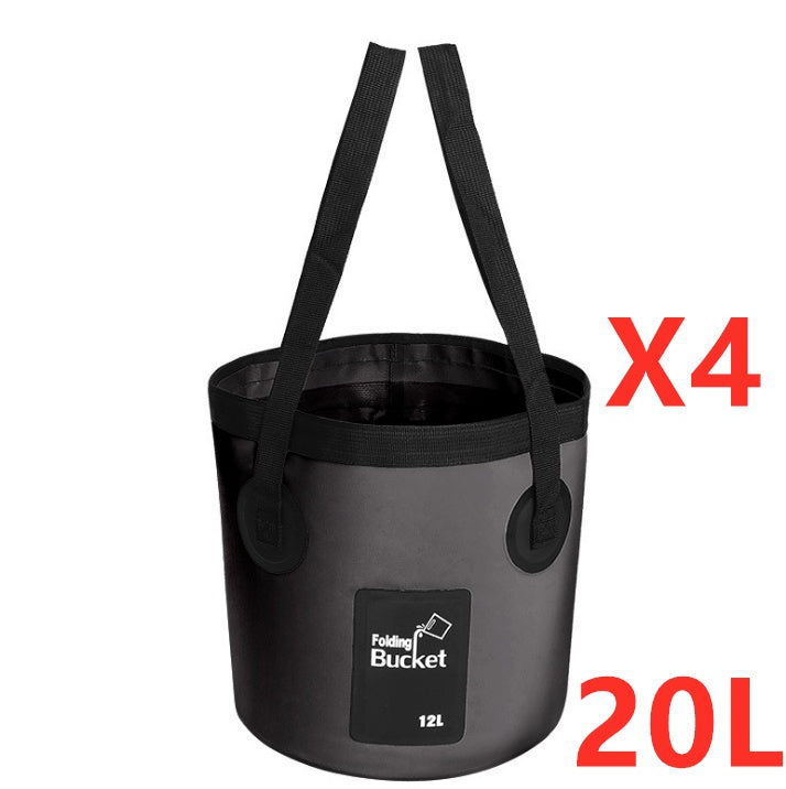 Flag Village Portable Travel Bag Fishing Bucket Folding Bucket Bag Outdoor Convenient Travel Car Wash Bucket Outdoor Waterproof Bag