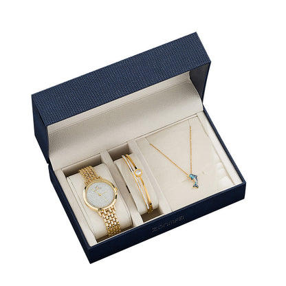 Flag Village Luxury Watch Gifts For Women Earrings Ring Necklace Bracelet