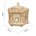 Flag Village Rotatable DIY 3D Starry Night Wooden Model Building Kits Assembly Music Box Toy Gift