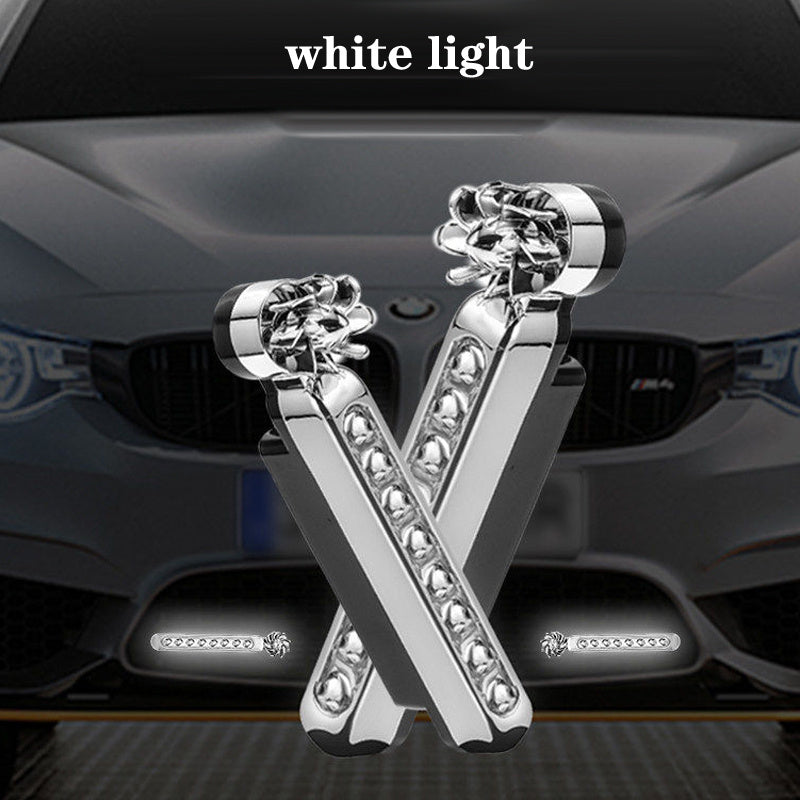 Flag Village Auto Tools 2Pcs No Need External Power Supply Wind Energy Day Light LED Car DRL Led Daytime Running Light Lamp Strip RGB Motorcycle Stying