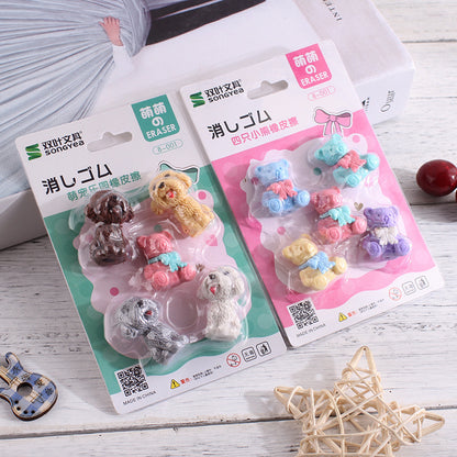 Flag Village Children'S Day Gift Creative Eraser Set Gift Box Engineering Vehicle Model Primary School Student Stationery Prize Wholesale