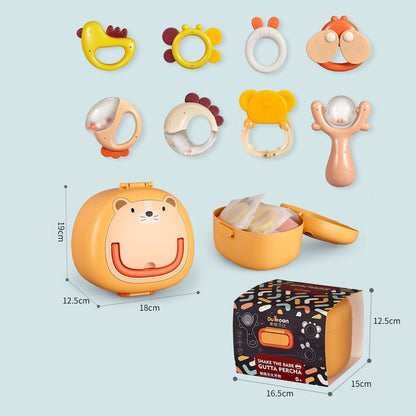 Flag Village Newborn Baby Gift Box Rattle Toy Set