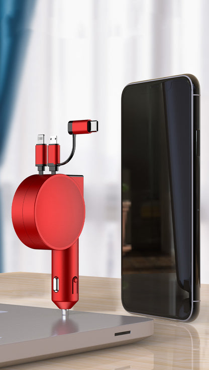 Flag Village Auto Tools Two Wire Retractable 60 Fast Charging Car Charger