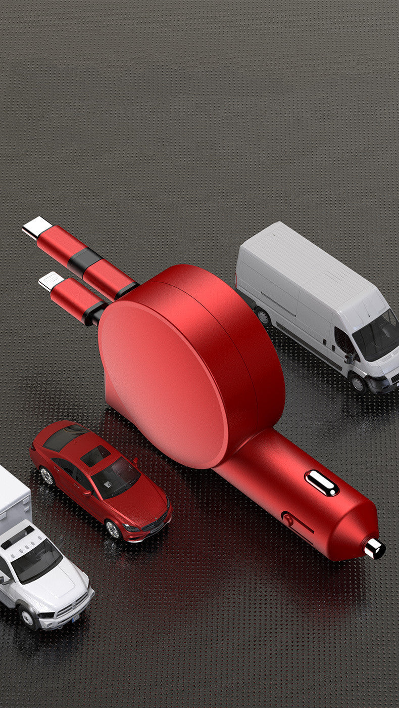Flag Village Auto Tools Two Wire Retractable 60 Fast Charging Car Charger
