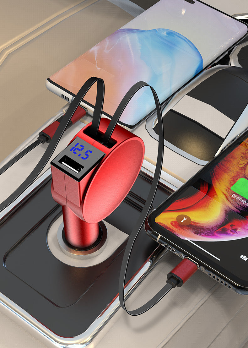 Flag Village Auto Tools Two Wire Retractable 60 Fast Charging Car Charger