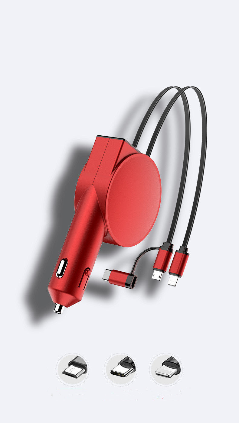 Flag Village Auto Tools Two Wire Retractable 60 Fast Charging Car Charger