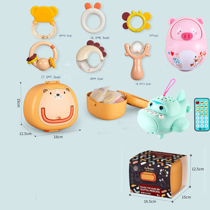 Flag Village Newborn Baby Gift Box Rattle Toy Set Full Moon Baby Gift Maternal And Child Supplies Daquan Gift Boy And Girl