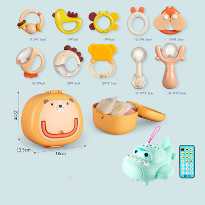 Flag Village Newborn Baby Gift Box Rattle Toy Set Full Moon Baby Gift Maternal And Child Supplies Daquan Gift Boy And Girl