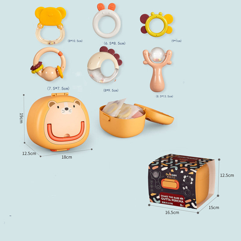 Flag Village Newborn Baby Gift Box Rattle Toy Set Full Moon Baby Gift Maternal And Child Supplies Daquan Gift Boy And Girl