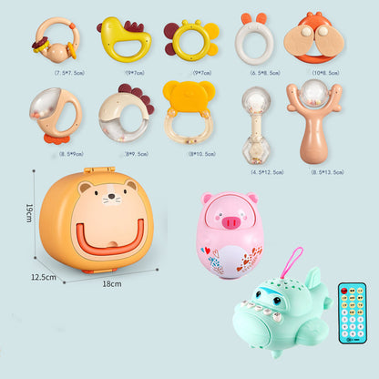 Flag Village Newborn Baby Gift Box Rattle Toy Set Full Moon Baby Gift Maternal And Child Supplies Daquan Gift Boy And Girl