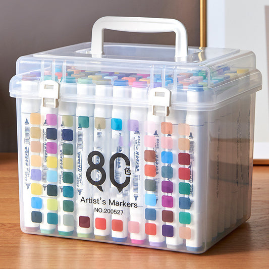 Flag Village Gift Box Marker Pen Set For Primary School Students With Color Drawing 24 36 48 60 Color Double-Headed Anime Color Pen