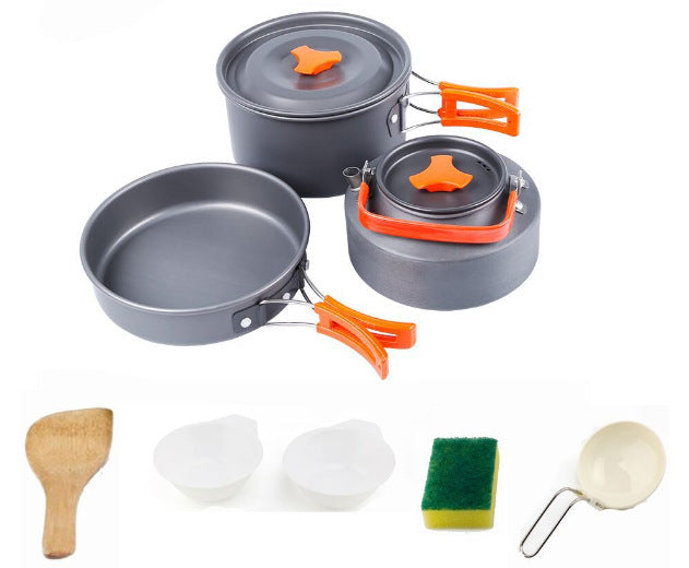 Flag Village Outdoor Portable Cookware Mess Kit Camping Hiking Picnic