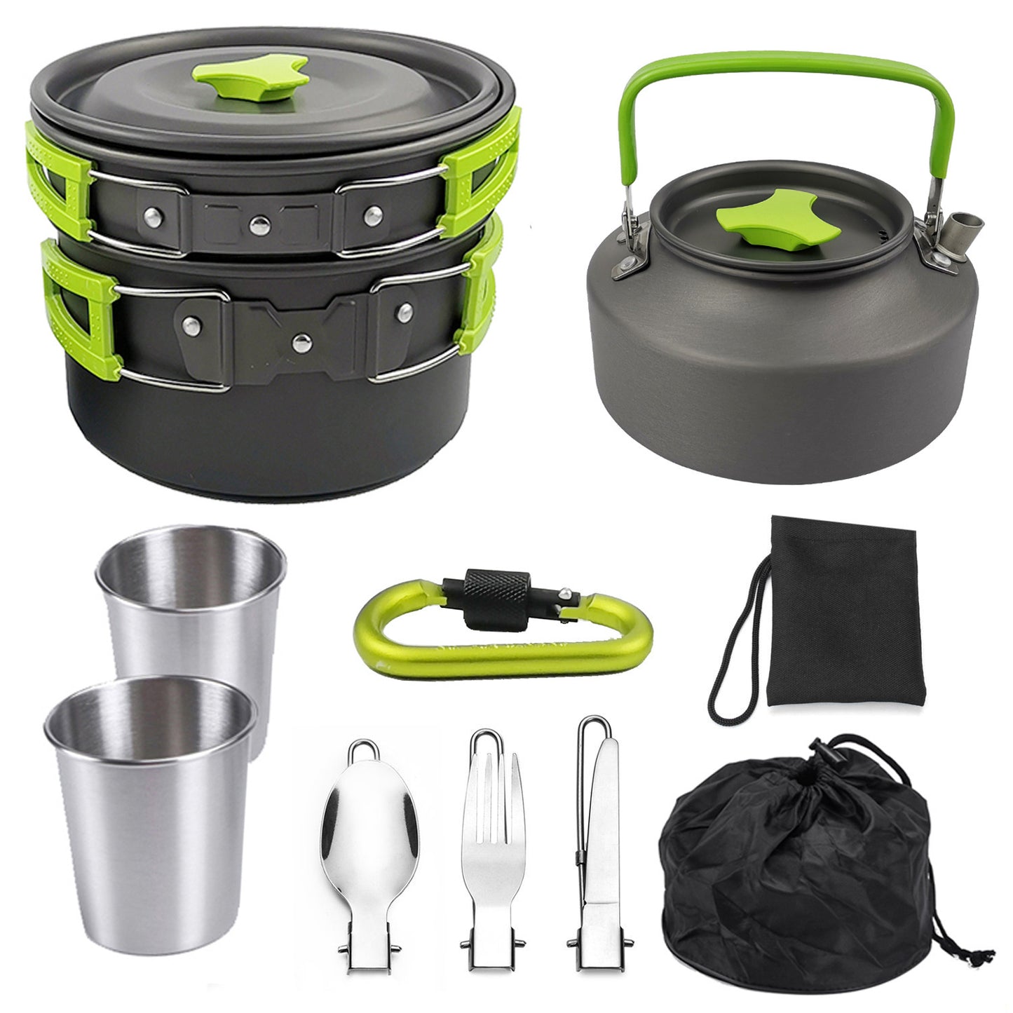 Flag Village Outdoor Portable Cookware Mess Kit Camping Hiking Picnic