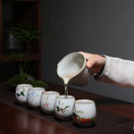 Flag Village Ceramic Kung Fu Tea Cup Gift Box Tea Set Master Cup
