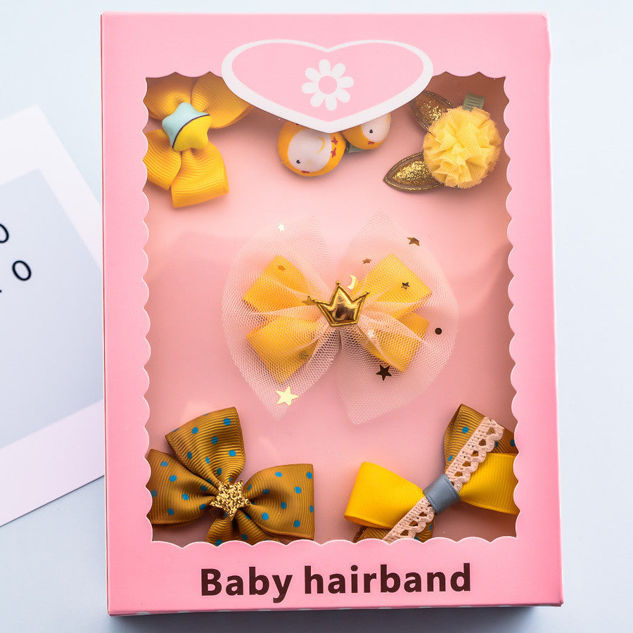 Flag Village Korean Girl Princess Korean Bow Hairpin Hairpin Combo Set Hair Accessories Birthday Gift Headdress Gift Box