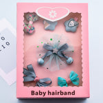 Flag Village Korean Girl Princess Korean Bow Hairpin Hairpin Combo Set Hair Accessories Birthday Gift Headdress Gift Box