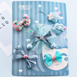 Flag Village Korean Girl Princess Korean Bow Hairpin Hairpin Combo Set Hair Accessories Birthday Gift Headdress Gift Box