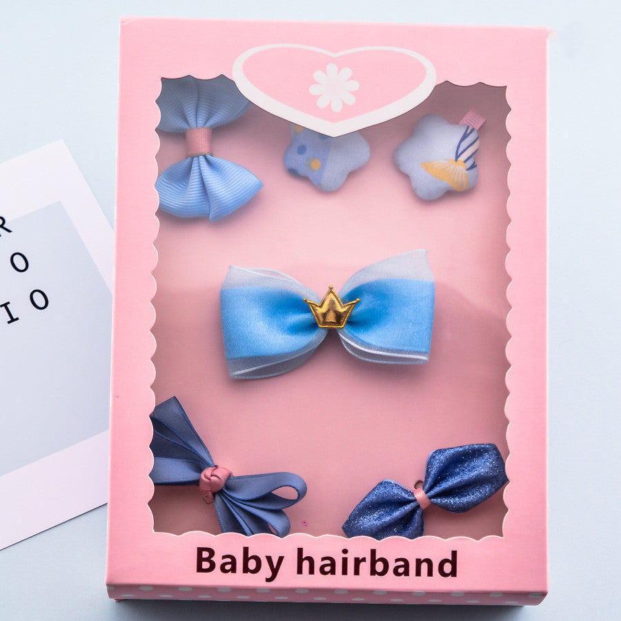 Flag Village Korean Girl Princess Korean Bow Hairpin Hairpin Combo Set Hair Accessories Birthday Gift Headdress Gift Box