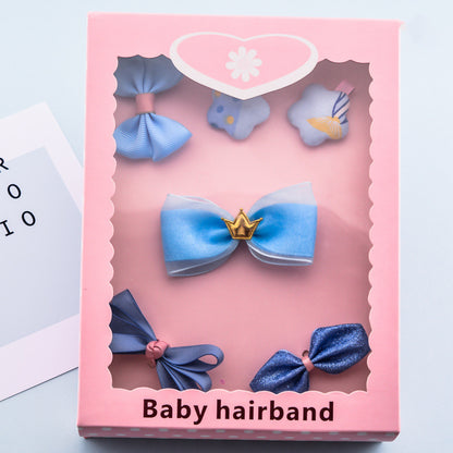 Flag Village Korean Girl Princess Korean Bow Hairpin Hairpin Combo Set Hair Accessories Birthday Gift Headdress Gift Box