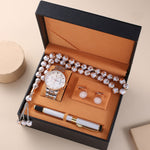 Flag Village WatchGift Set Rosary, Waterproof Watch, Cufflinks, Pen, High-end Gift Box