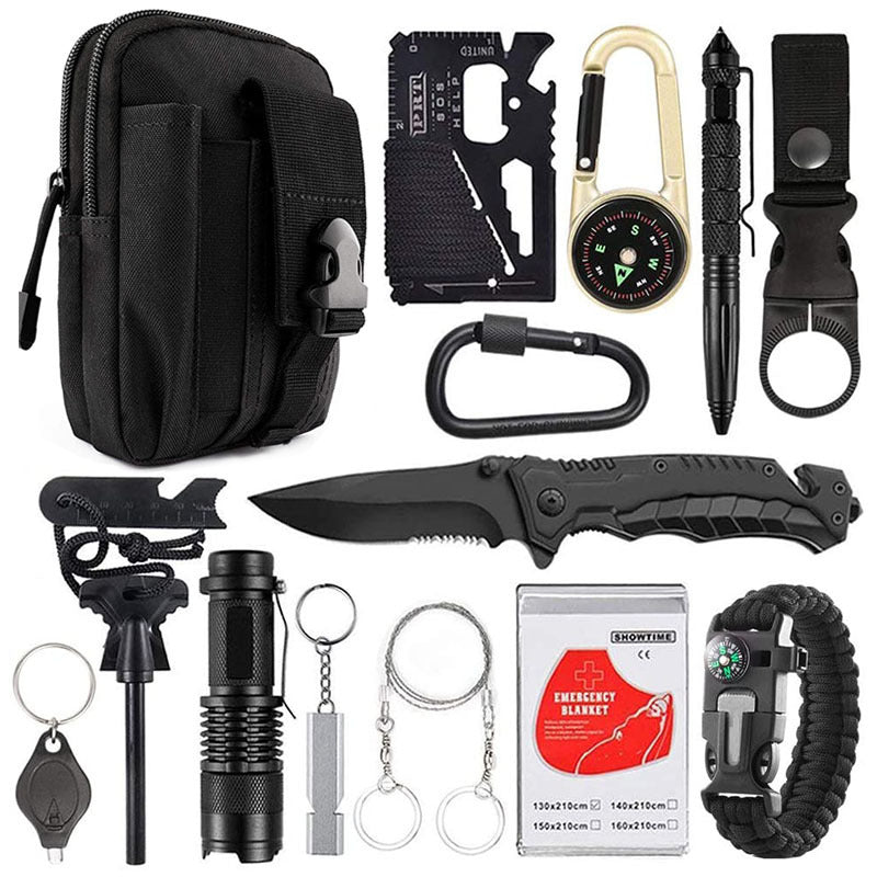 Flag Village Amazon'S New Outdoor Camping Camping Multi-Function Tool Wild Survival Equipment Sos Self-Defense Supplies