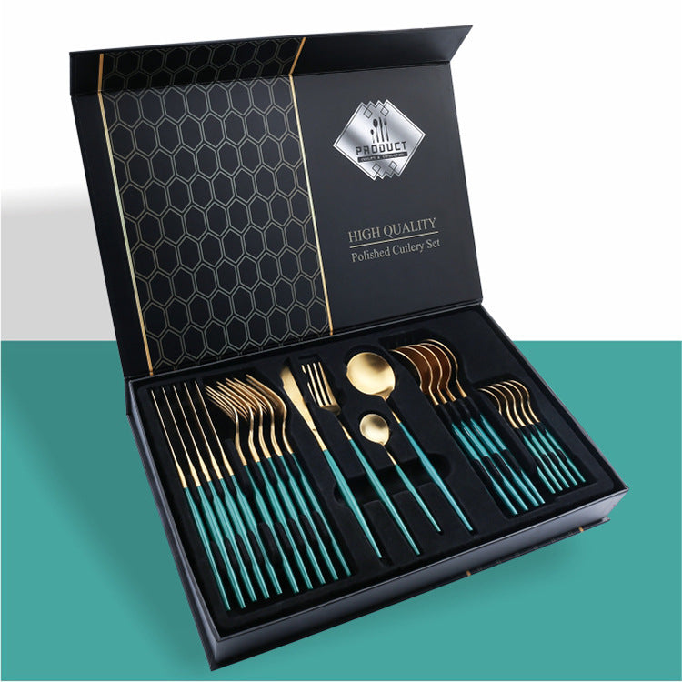Flag Village 24 Piece Set Of 304 Stainless Steel Knife Gift Box