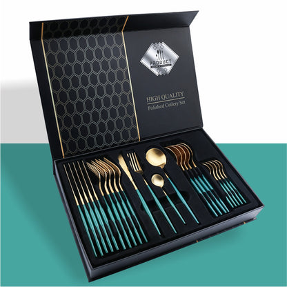 Flag Village 24 Piece Set Of 304 Stainless Steel Knife Gift Box