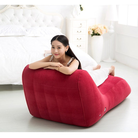 Flag Village Flocking Inflatable Lazy Sofa Inflatable Adult Sofa Recliner