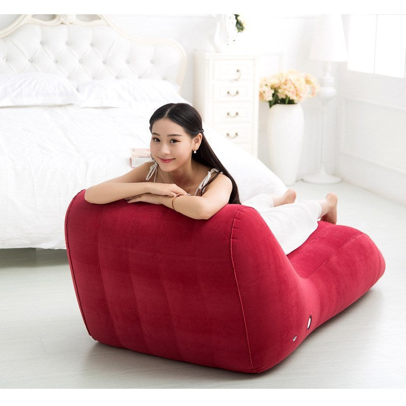 Flag Village Flocking Inflatable Lazy Sofa Inflatable Adult Sofa Recliner