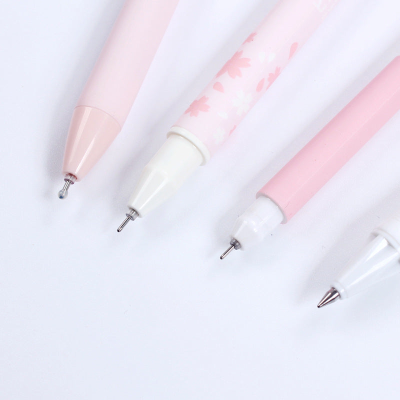 Flag Village Sakura Pink Mint Macaron Gel Pen Set With Pencil Box Office Pens 0.5mm Black Ink Girls School Gift