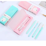 Flag Village Sakura Pink Mint Macaron Gel Pen Set With Pencil Box Office Pens 0.5mm Black Ink Girls School Gift