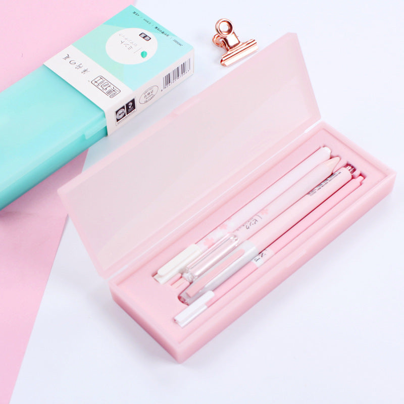 Flag Village Sakura Pink Mint Macaron Gel Pen Set With Pencil Box Office Pens 0.5mm Black Ink Girls School Gift