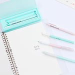 Flag Village Sakura Pink Mint Macaron Gel Pen Set With Pencil Box Office Pens 0.5mm Black Ink Girls School Gift