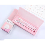 Flag Village Sakura Pink Mint Macaron Gel Pen Set With Pencil Box Office Pens 0.5mm Black Ink Girls School Gift